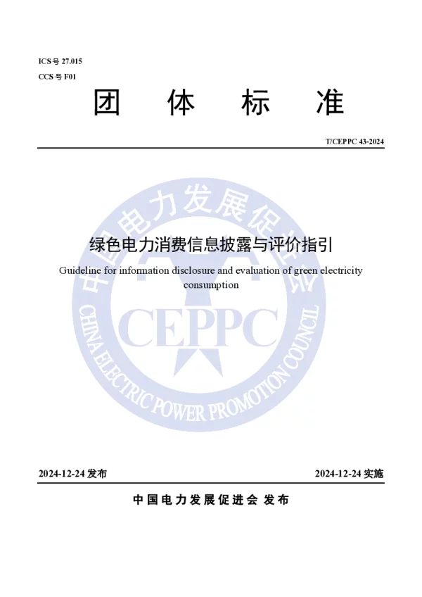 T_CEPPC 43—2024_绿色电力消费信息披露与评价指引
