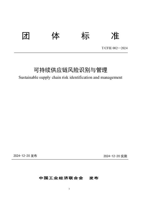 T_CFIE 002—2024_可持续供应链风险识别与管理