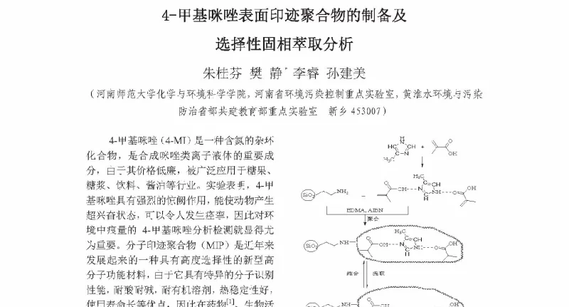 4-甲基咪唑表面印迹聚合物的制备及选择性固相萃取分析 - 第六届全国环境化学学术大会