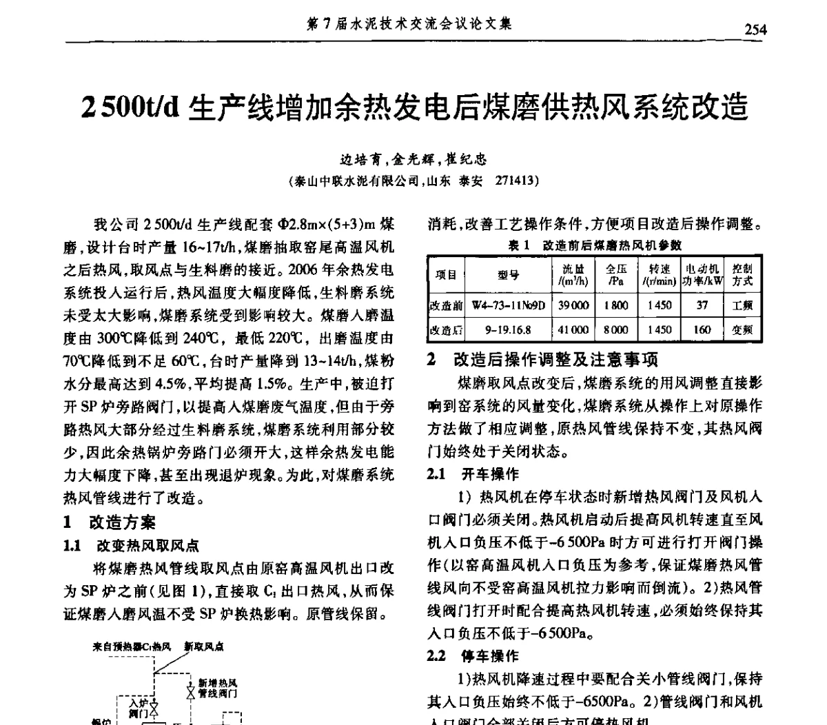 2 500t_d生产线增加余热发电后煤磨供热风系统改造 - 第7届水泥技术交流会