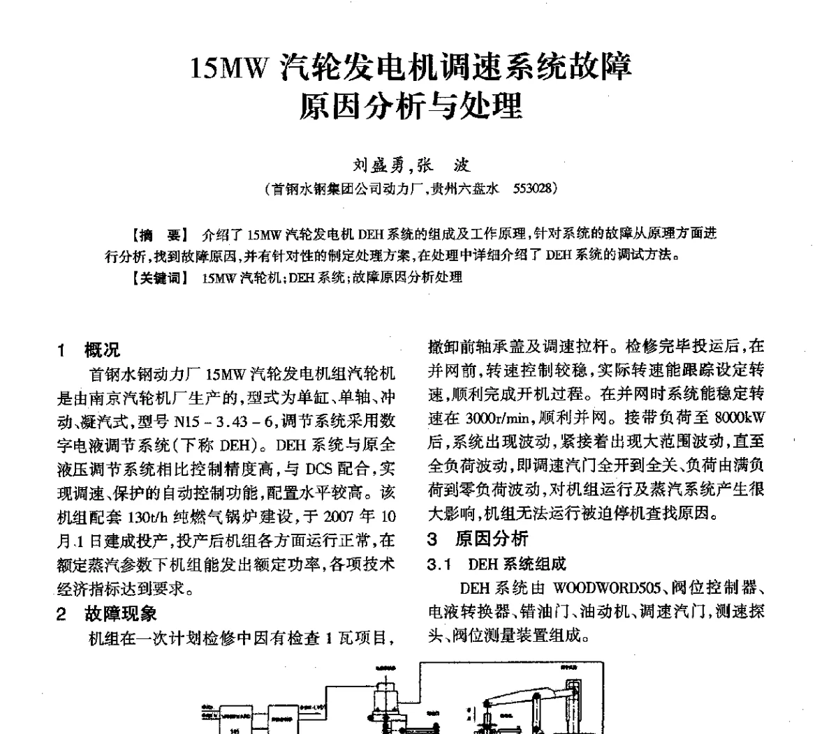 15MW汽轮发电机调速系统故障原因分析与处理 - 2011年全国冶金热电专业年会