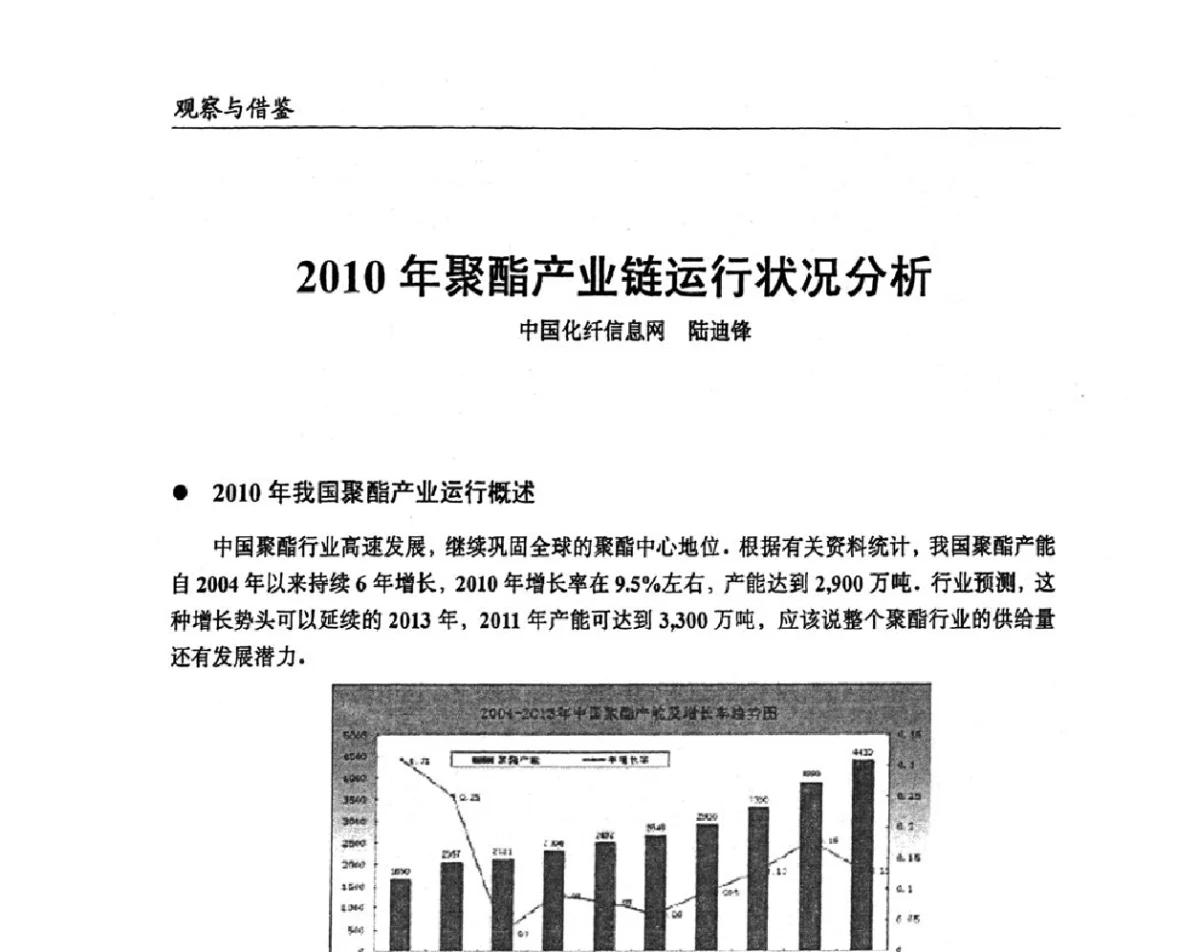 2010年聚酯产业链运行状况分析 - 2011改性塑料热点技术及产品论坛