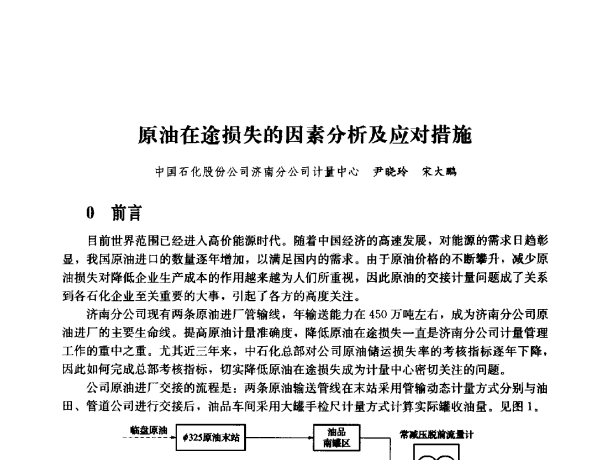 原油在途损失的因素分析及应对措施 - 2011年“计量为工业现代化服务”技术报告会
