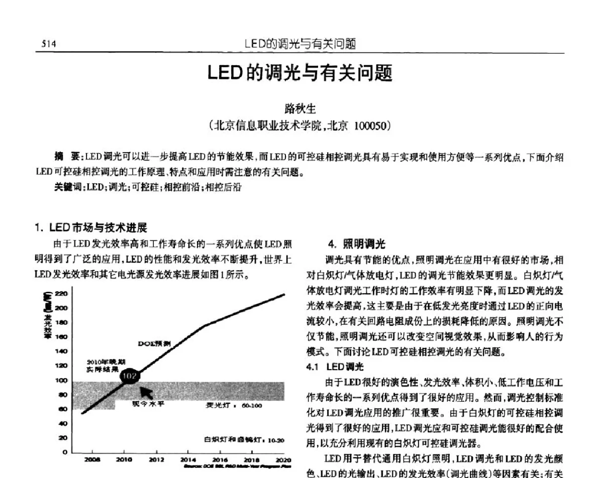 LED的调光与有关问题 - 中国电源学会第十九届学术年会