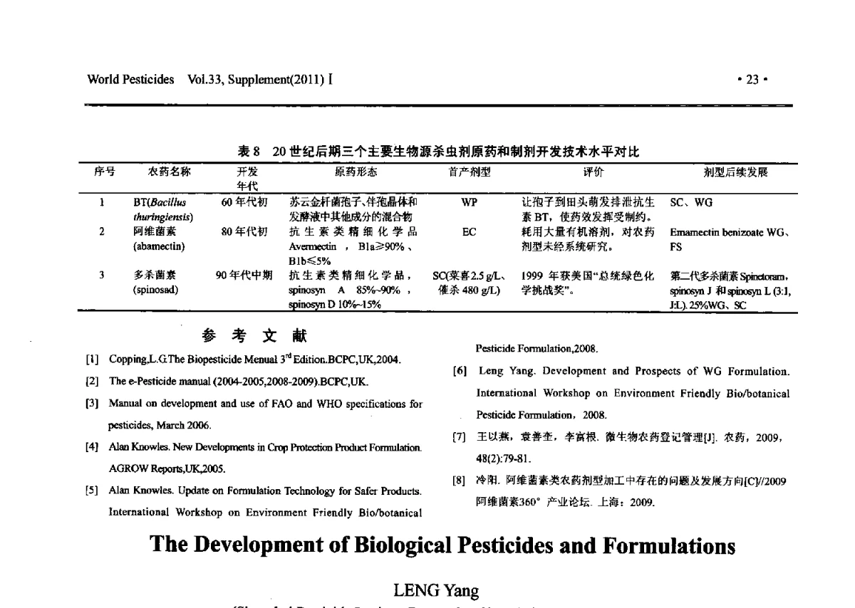 木质素产品在农业化学品制剂中的应用 - 2011中国国际农用化学品高峰论坛暨第三届农药科技与应用发展学术交流会