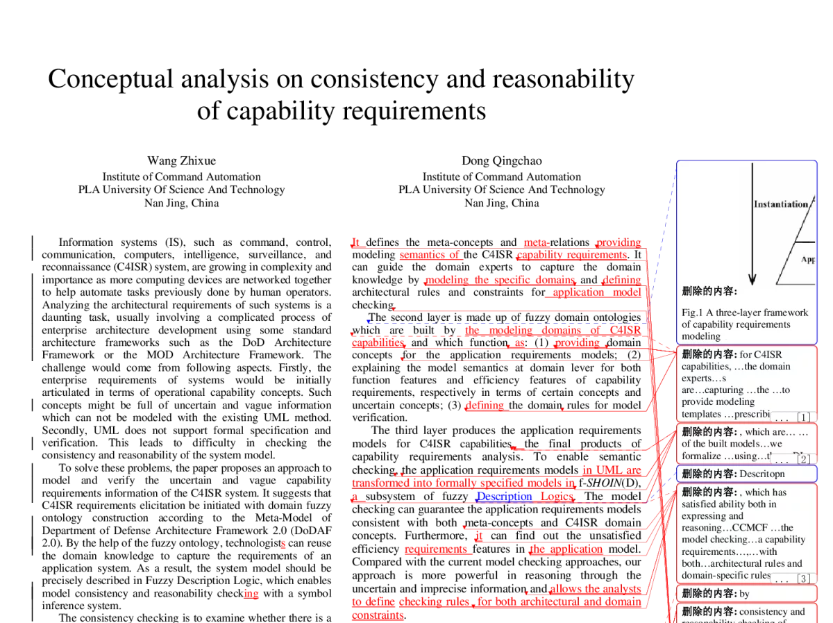 Conceptual analysis on consistency and reasonability of capability requirements - 第十一届全国软件与应用学术会议(NASAC2012)