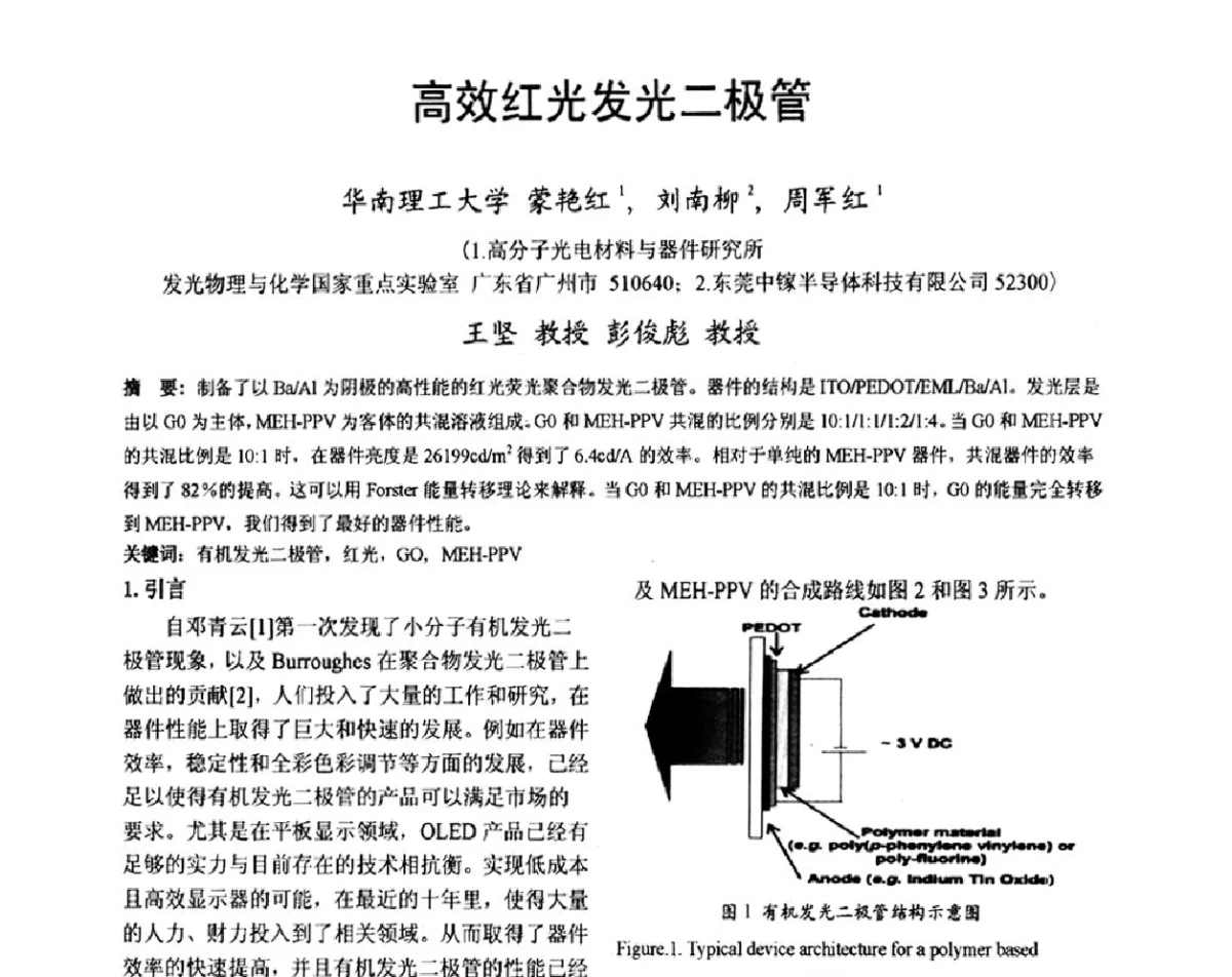 高效红光发光二极管 - 2012中国平板显示学术会议