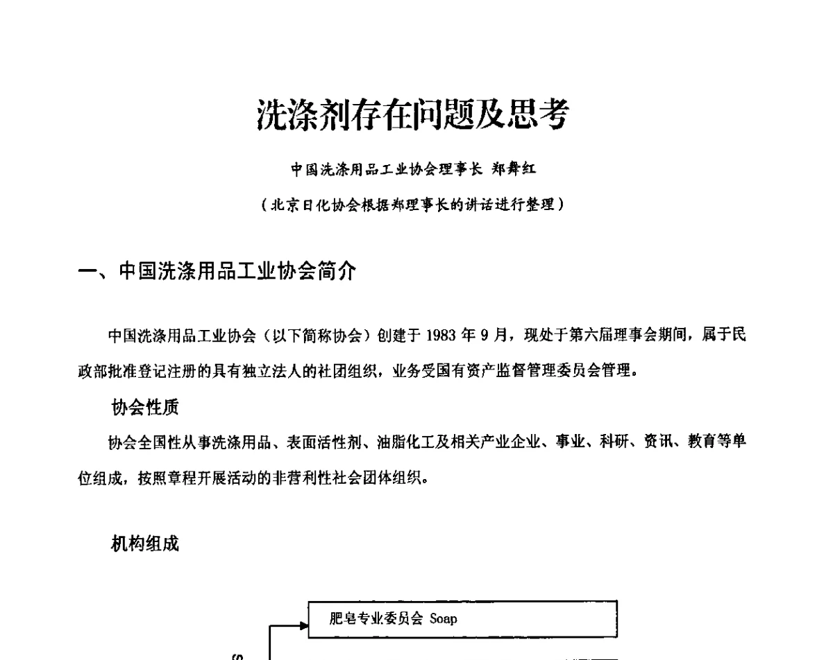 洗涤剂存在问题及思考 - 2011北京洗涤剂技术与市场研讨会