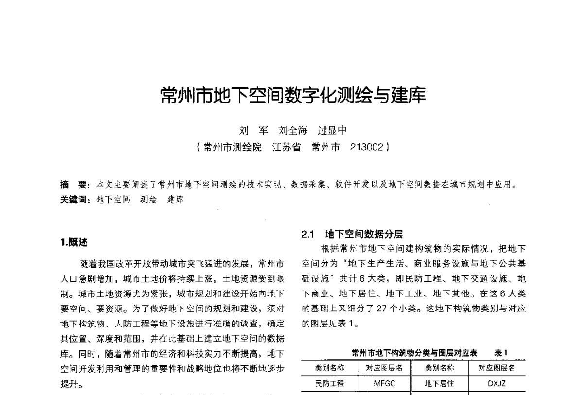 常州市地下空间数字化测绘与建库 - 2011中国城市规划信息化年会