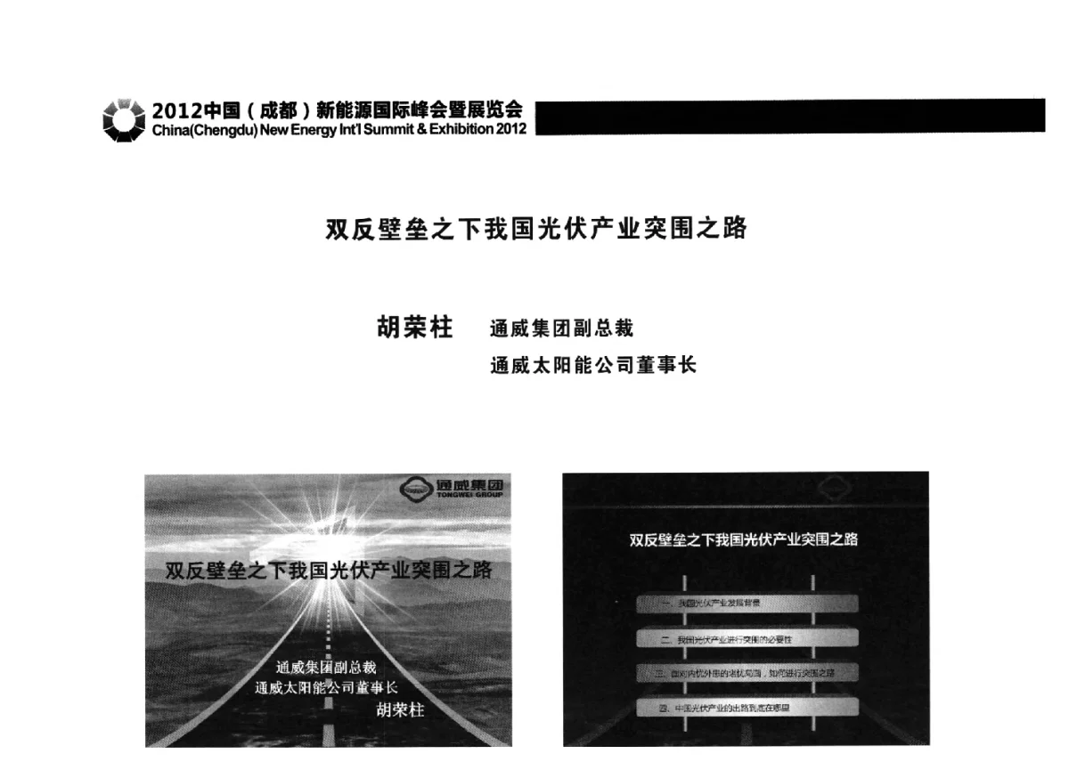 双反壁垒之下我国光伏产业突围之路 - 2012中国(成都)新能源国际峰会