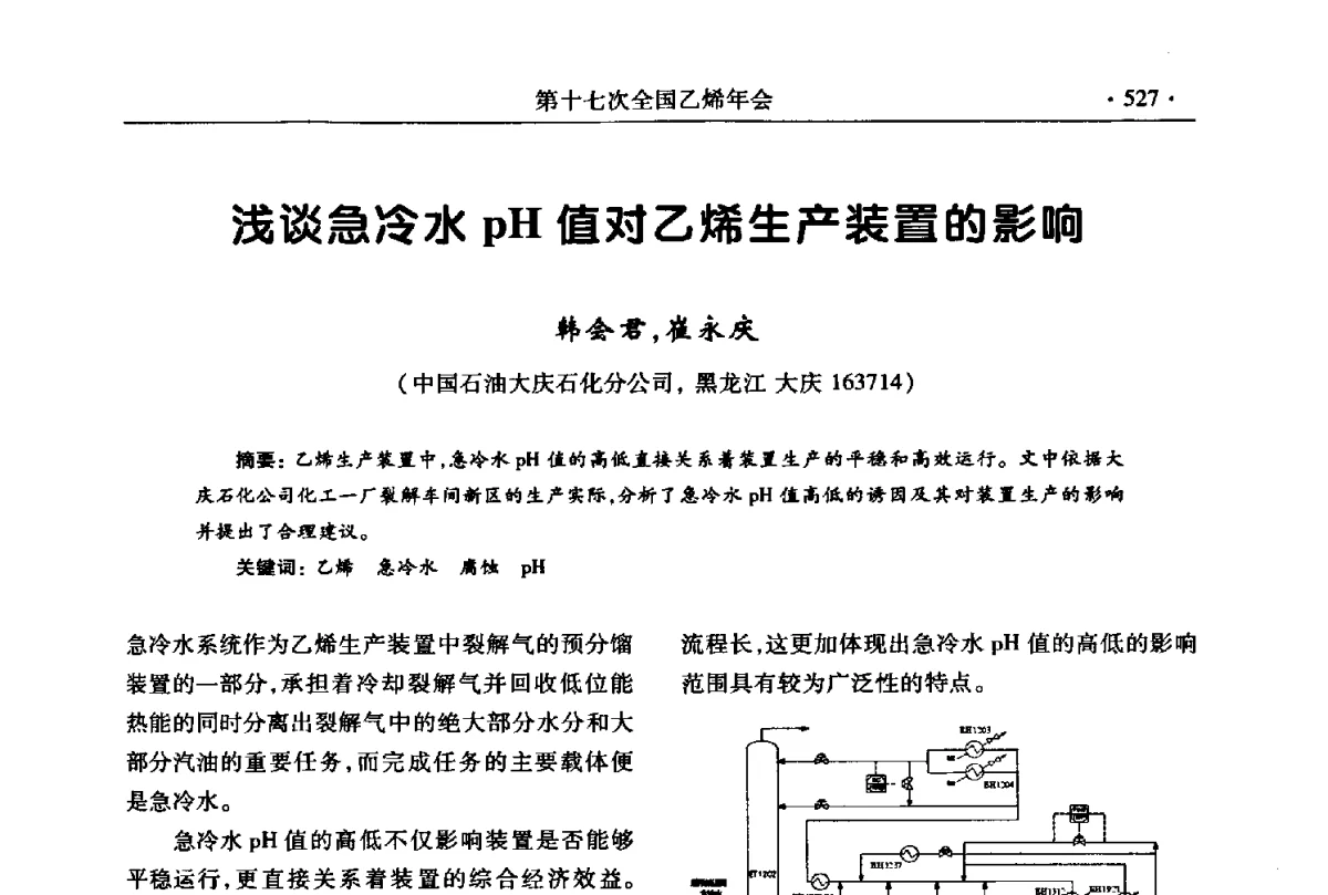 浅谈急冷水pH值对乙烯生产装置的影响 - 第十七次全国乙烯年会