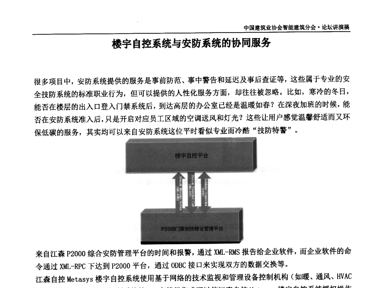 楼宇自控系统与安防系统的协同服务 - 中国建筑业协会智能建筑分会2011年年会暨2012智能建筑行业发展论坛