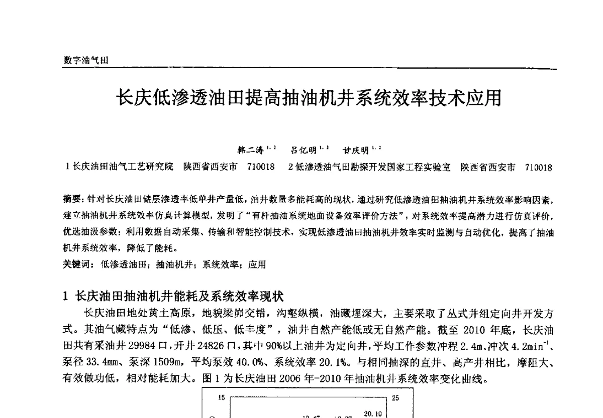 长庆低渗透油田提高抽油机井系统效率技术应用 - 中国石油和化工自动化第十一届年会