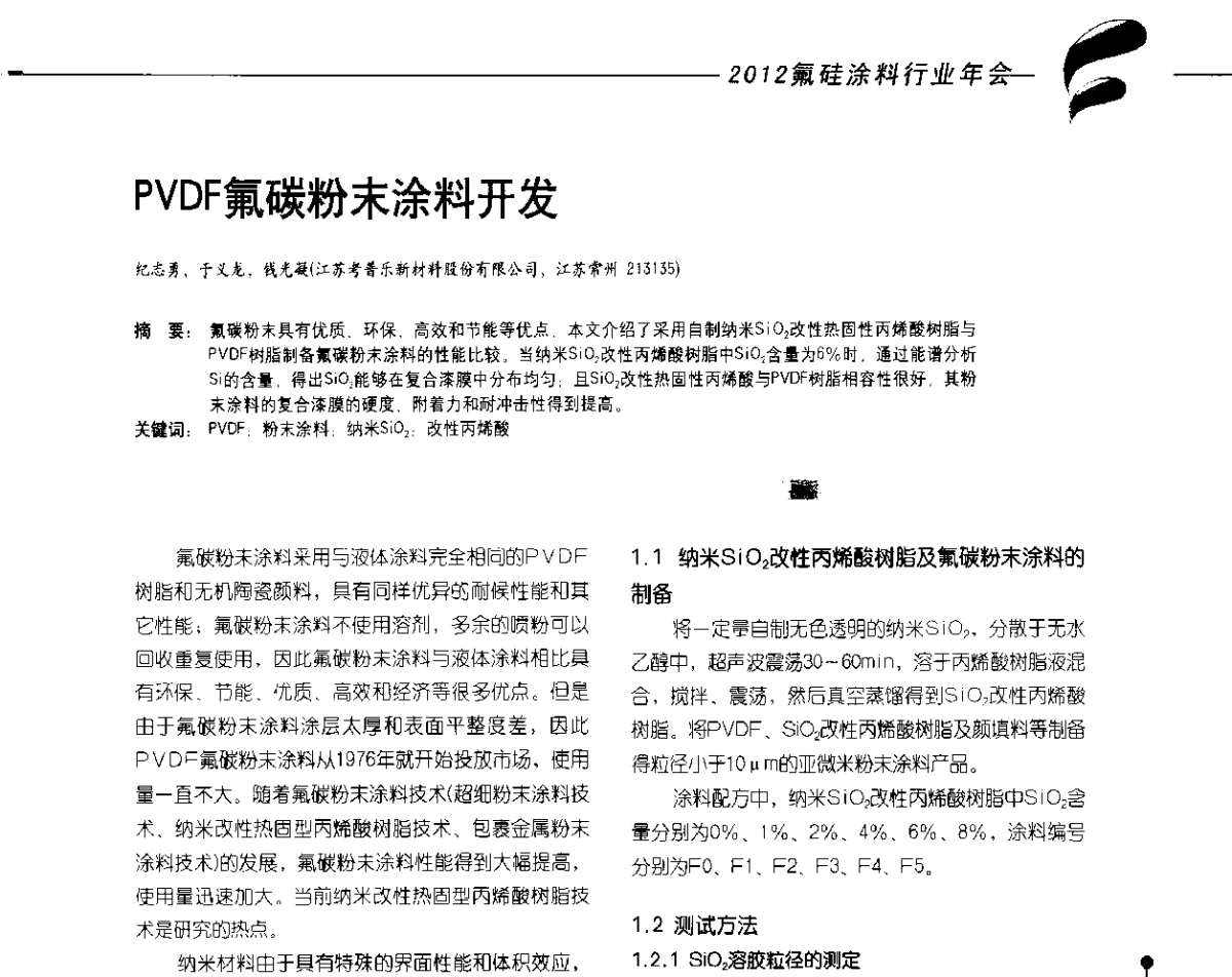 PVDF氟碳粉末涂料开发 - 2012氟硅涂料行业年会