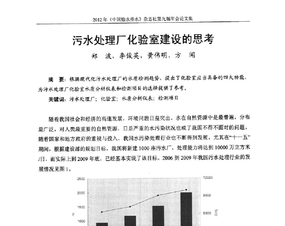 污水处理厂化验室建设的思考 - 2012《中国给水排水》杂志社第九届年会