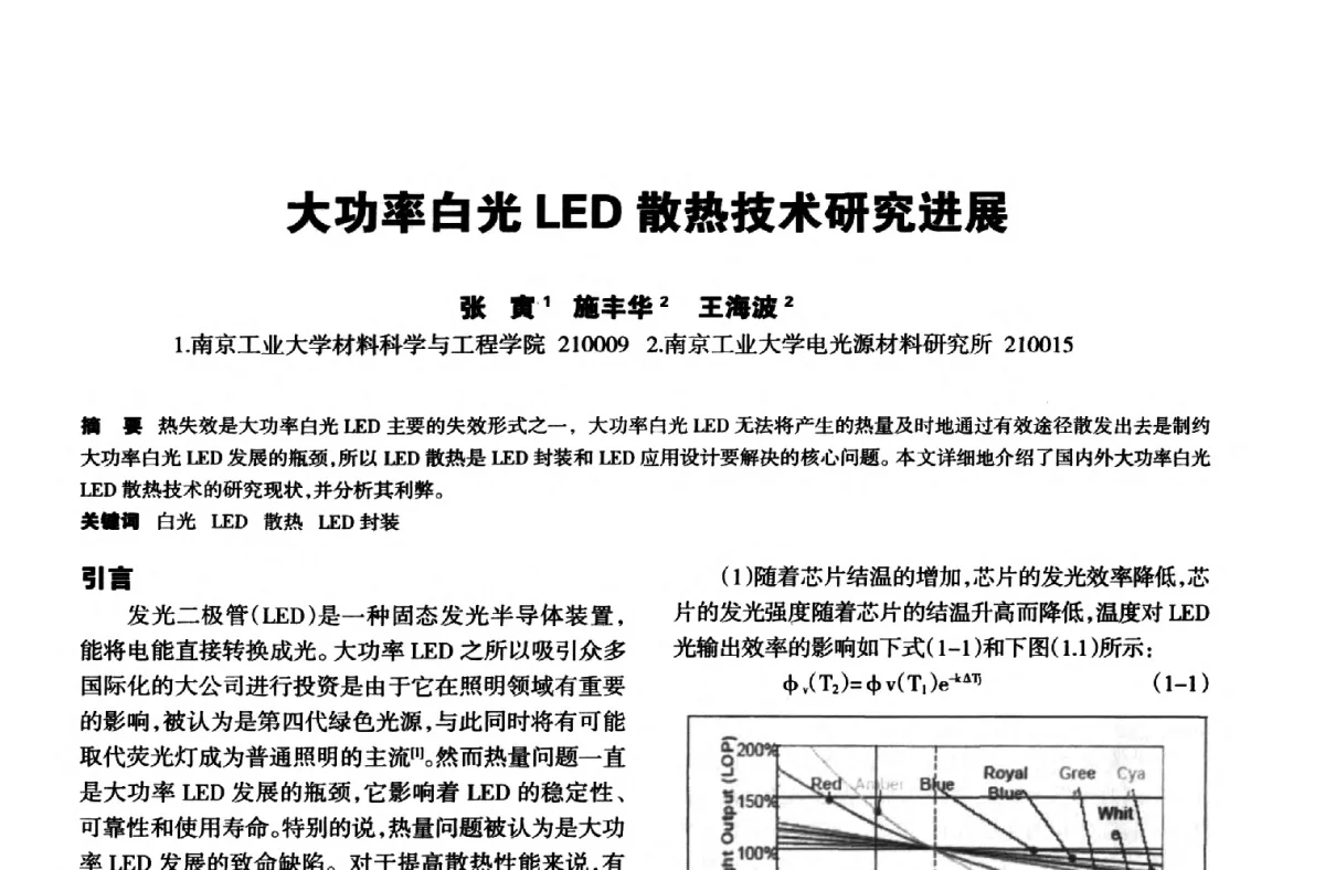 大功率白光LED散热技术研究进展 - 中国长三角照明科技论坛(2012·杭州)