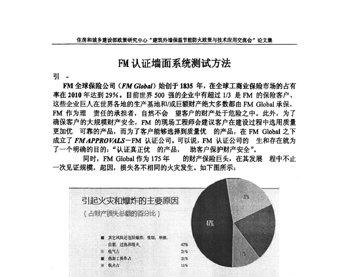 FM认证99墙面系统测试方法 - 建筑外墙保温节能防火政策与技术应用交流会