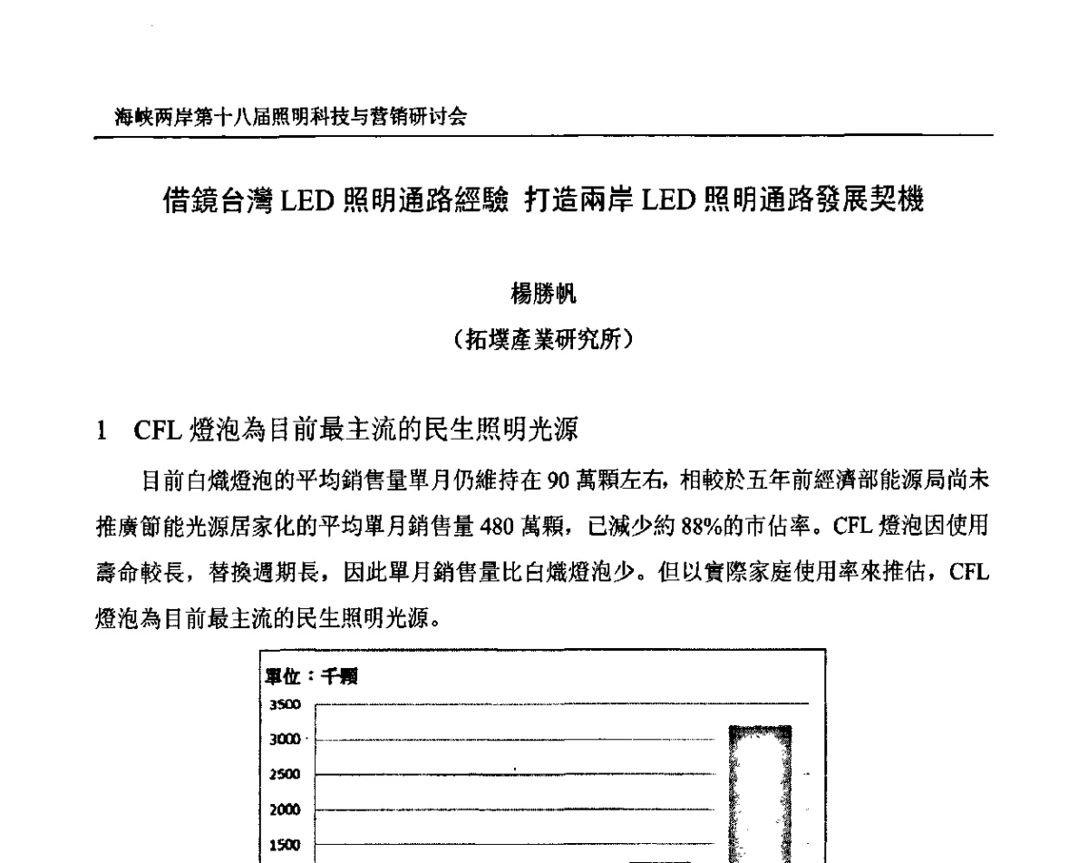 借鏡台灣LED照明通路經驗打造兩岸LED照明通路發展契機 - 海峡两岸第十八届照明科技与营销研讨会
