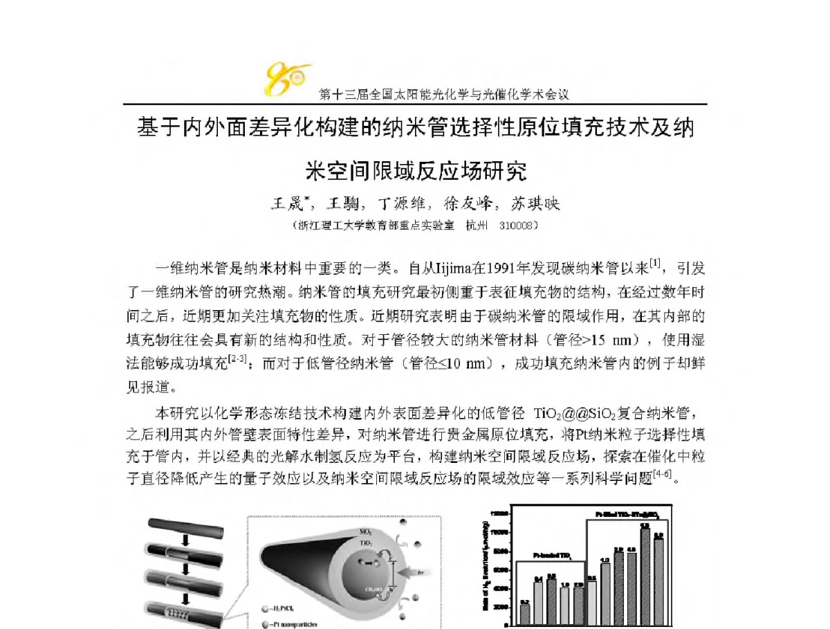 基于内外面差异化构建的纳米管选择性原位填充技术及纳米空间限域反应场研究 - 第十三届全国太阳能光化学与光催化学术会议