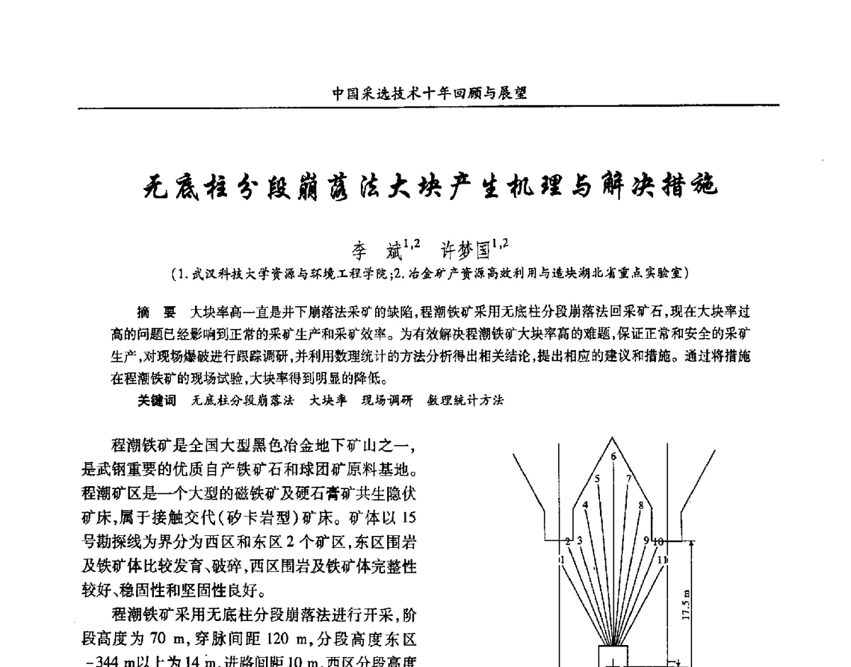 无底柱分段崩落法大块产生机理与解决措施 - 2012中国矿业科技大会