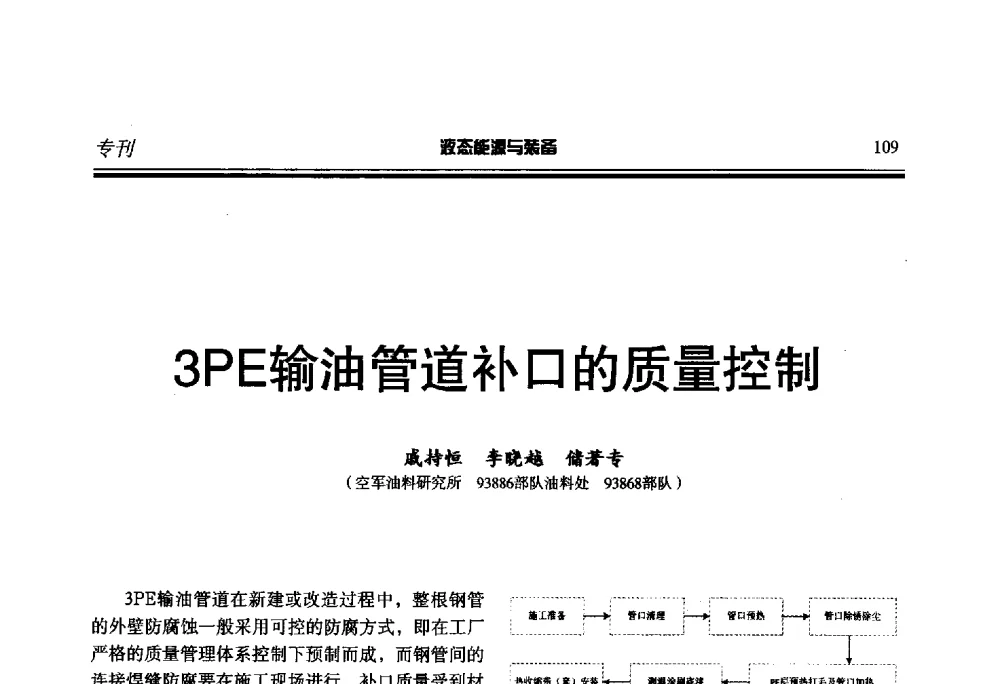 3PE输油管道补口的质量控制 - 第三届液态能源技术研讨会