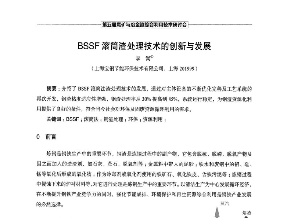 BSSF滚筒渣处理技术的创新与发展 - 第五届尾矿与冶金渣综合利用技术研讨会