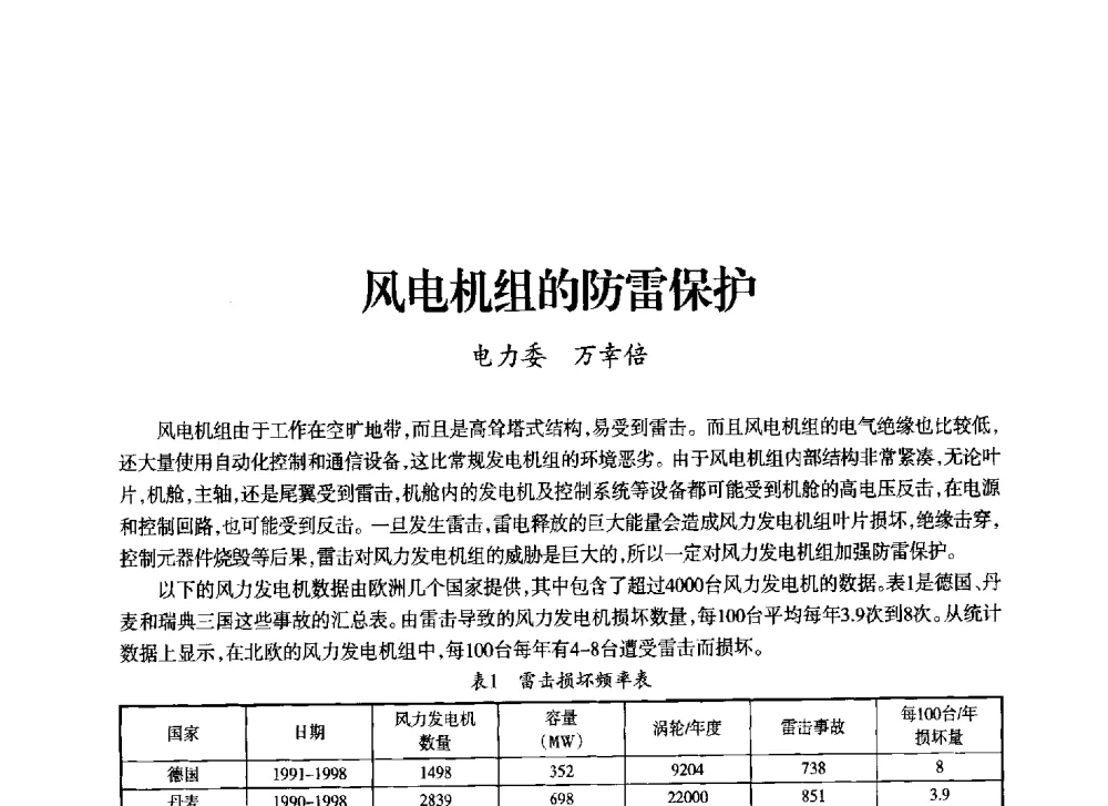 风电机组的防雷保护 - 上海市老科学技术工作者协会第十一届学术年会