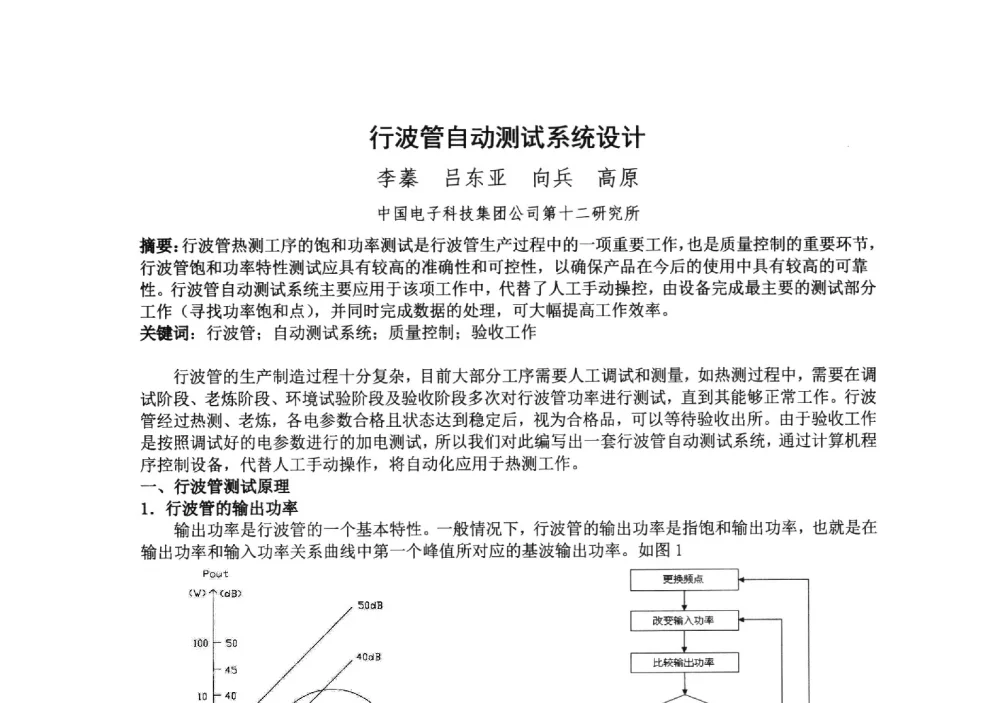 行波管自动测试系统设计 - 中国电子学会真空电子学分会第十九届学术年会