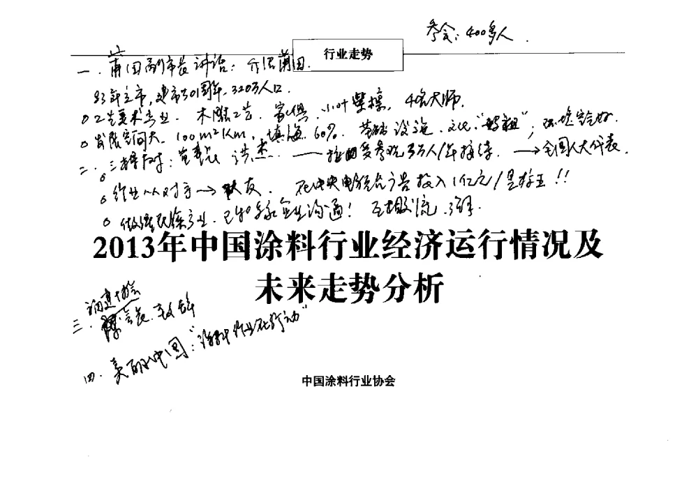 2013年中国涂料行业经济运行情况及未来走势分析 - 2014年中国涂料、颜料行业工作年会