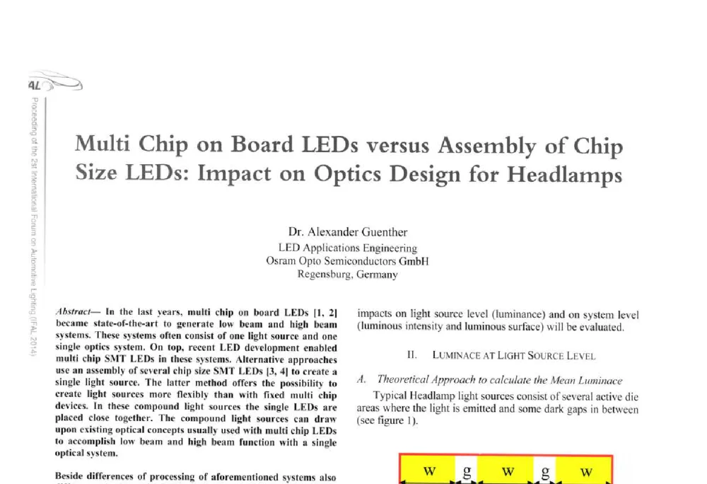 Multi Chip on Board LEDs versus Assembly of Chip Size LEDs_Impact on Optics Design for Headlamps - The 2nd International Forum on Automotive Lighting_2nd IFAL(第二届中国国际汽车照明论坛(2014))