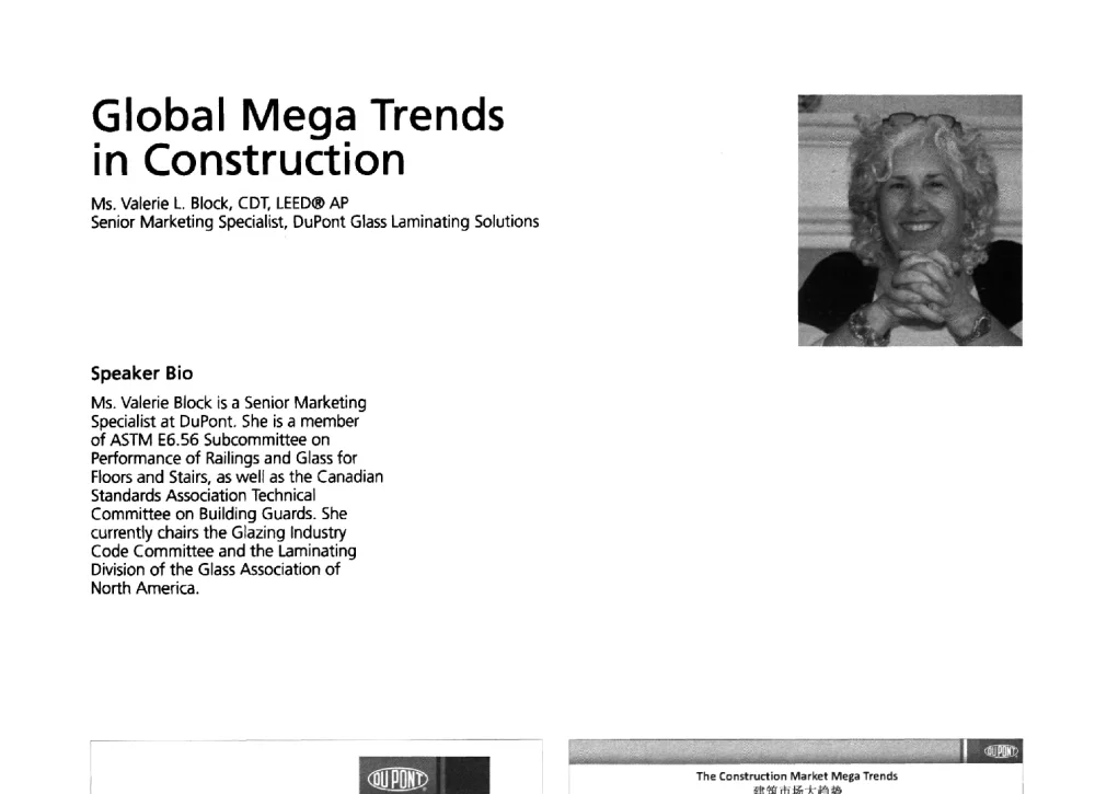 Global Mega Trends in Construction - 2013年中国玻璃深加工研讨会