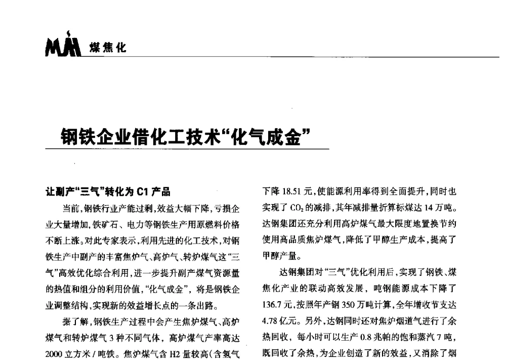 钢铁企业借化工技术化气成金 - 2013年煤焦产业链市场供需研讨会暨全国半焦(兰炭)技术交流会