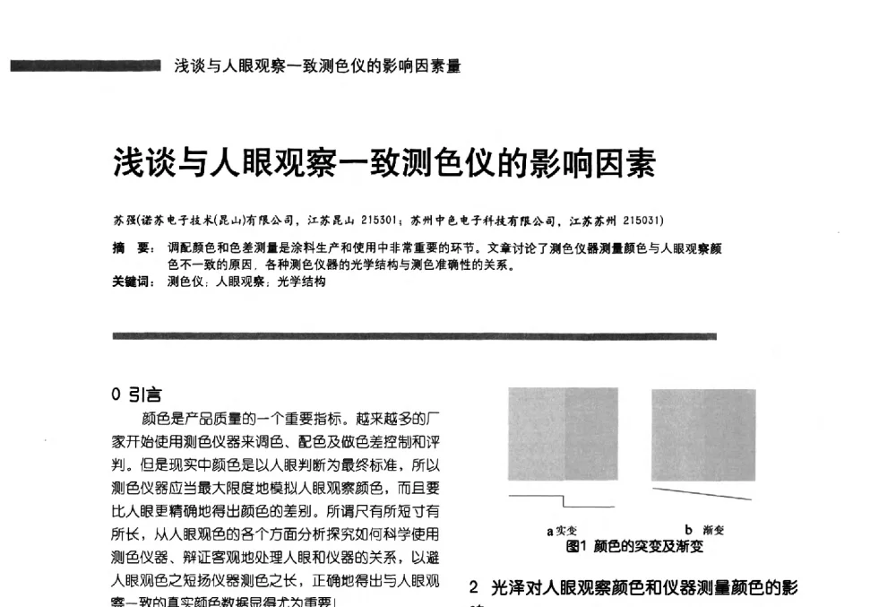 浅谈与人眼观察一致测色仪的影响因素 - 第11届车用涂料与涂装技术研讨会暨2013汽车涂料专委会年会
