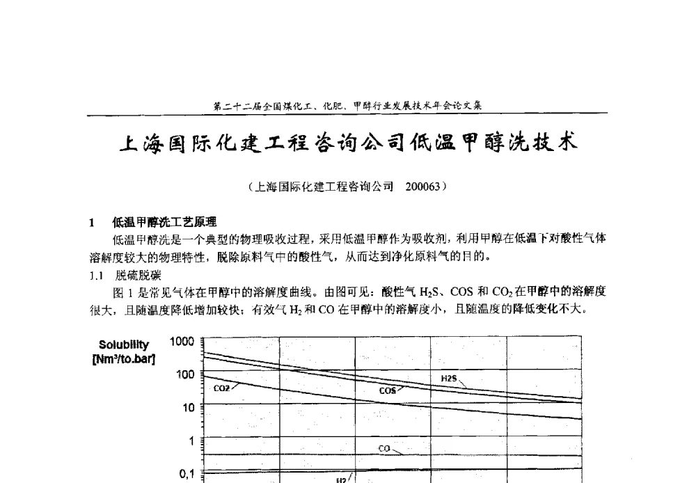上海国际化建工程咨询公司低温甲醇洗技术 - 第二十二届全国煤化工、化肥甲醇行业发展技术年会