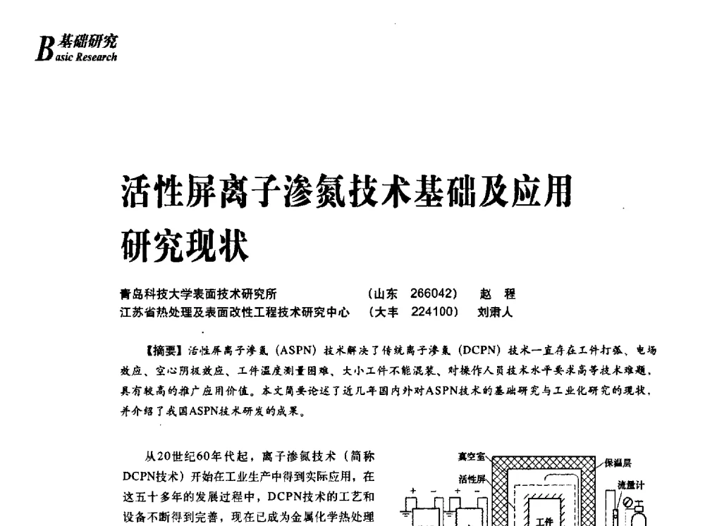 活性屏离子渗氮技术基础及应用研究现状 - 2013年先进节能热处理技术与装备研讨会