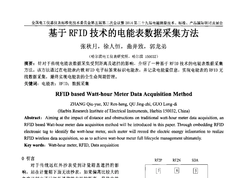 基于RFID技术的电能表数据采集方法 - 全国电工仪器仪表标准化技术委员会第五届第二次全体委员会议暨2014第二十九届电磁测量技术、标准、产品国际研讨会