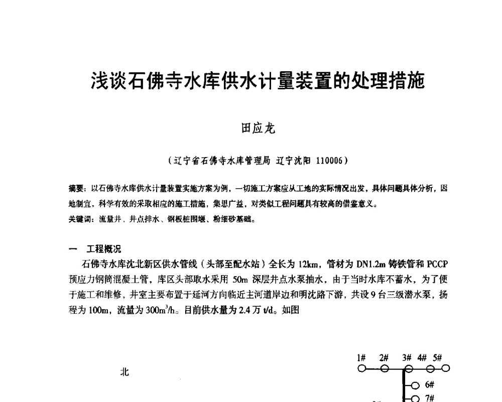 浅谈石佛寺水库供水计量装置的处理措施 - 辽宁省水利学会2014年学术年会