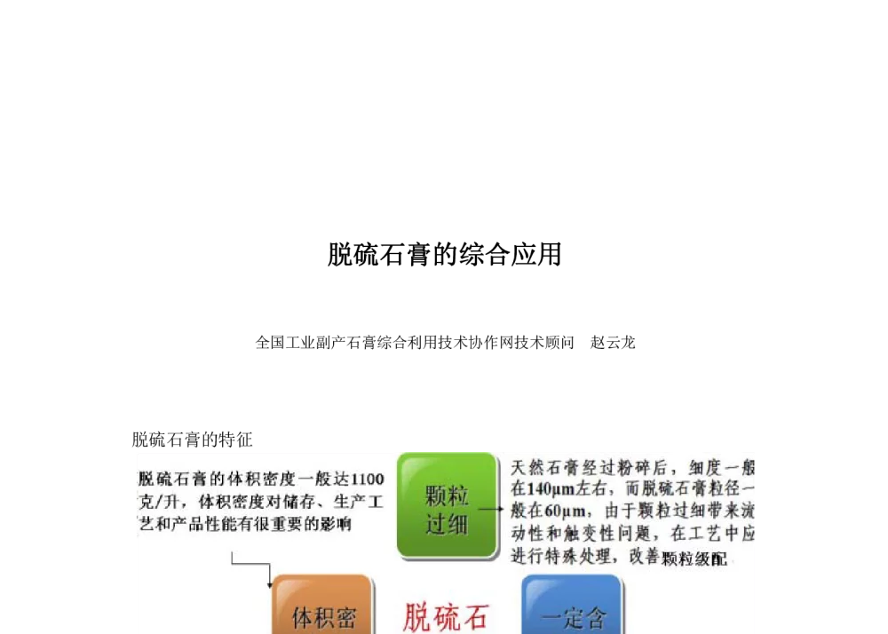 脱硫石膏的综合应用 - 钢铁行业烧结烟气脱硫副产物综合利用现场技术研讨会