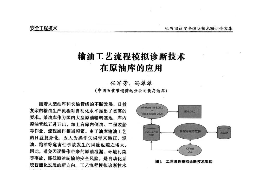 输油工艺流程模拟诊断技术在原油库的应用 - 2014油气储运安全消防技术研讨会