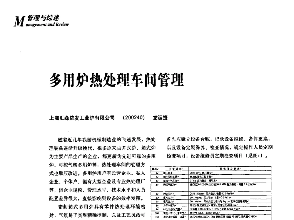 多用炉热处理车间管理 - 2013年先进节能热处理技术与装备研讨会