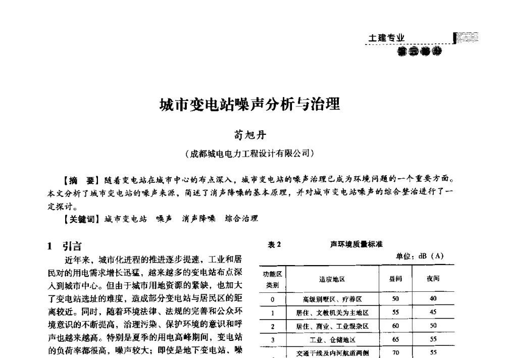 城市变电站噪声分析与治理 - 中国电力规划设计协会2013年供用电设计技术交流会