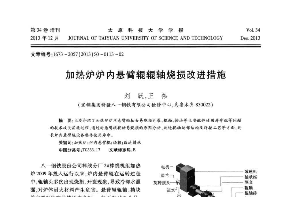 加热炉炉内悬臂辊辊轴烧损改进措施 - 第11届中国轧机油膜轴承技术研讨会