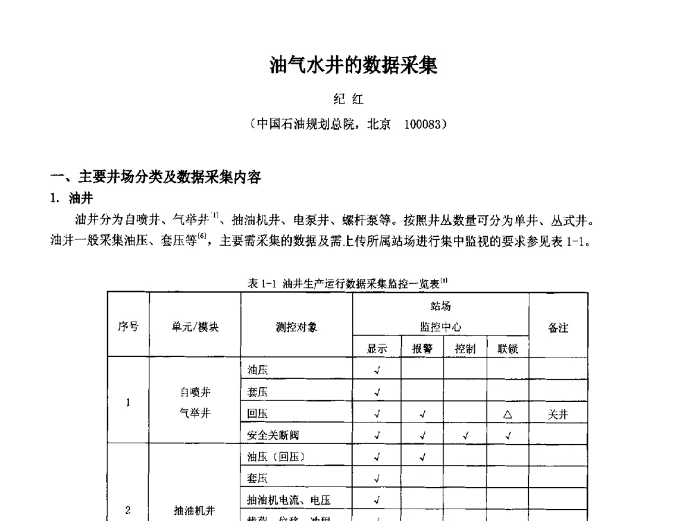 油气水井的数据采集 - 2014中国石油化工重大工程仪表控制技术高峰论坛