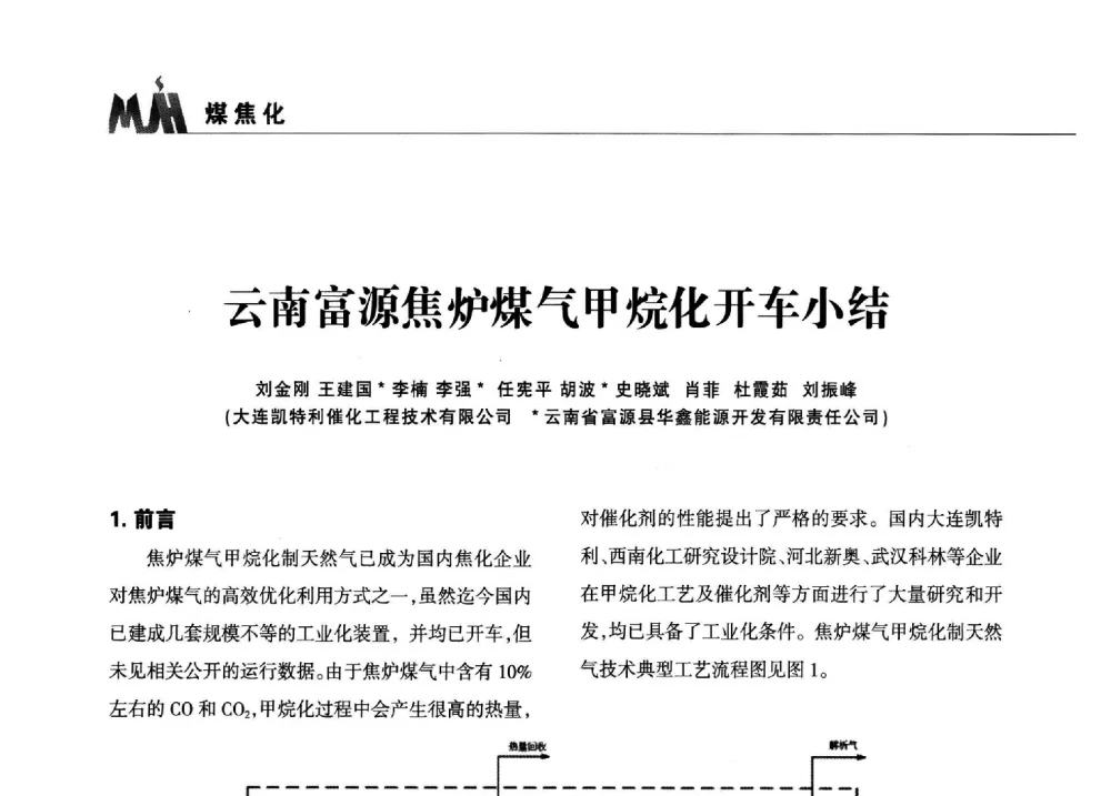 云南富源焦炉煤气甲烷化开车小结 - 2013年煤焦产业链市场供需研讨会暨全国半焦(兰炭)技术交流会