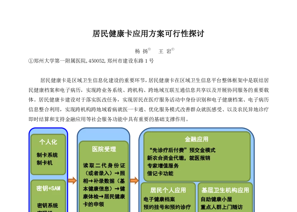居民健康卡应用方案可行性探讨 - 2014中华医院信息网络大会