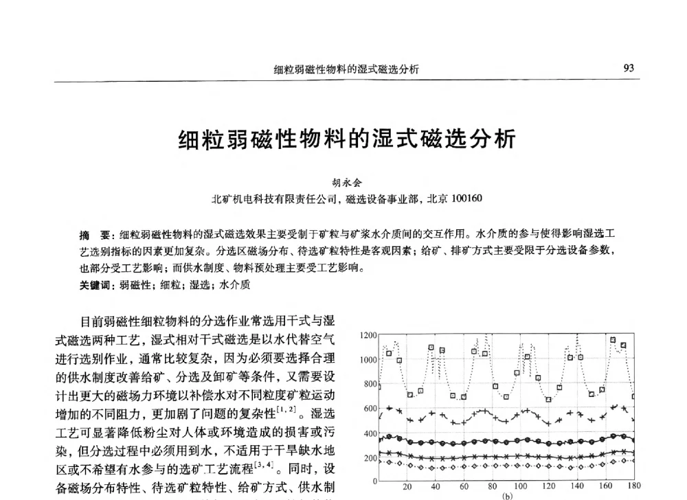 细粒弱磁性物料的湿式磁选分析 - 中国有色金属学会第九届学术年会