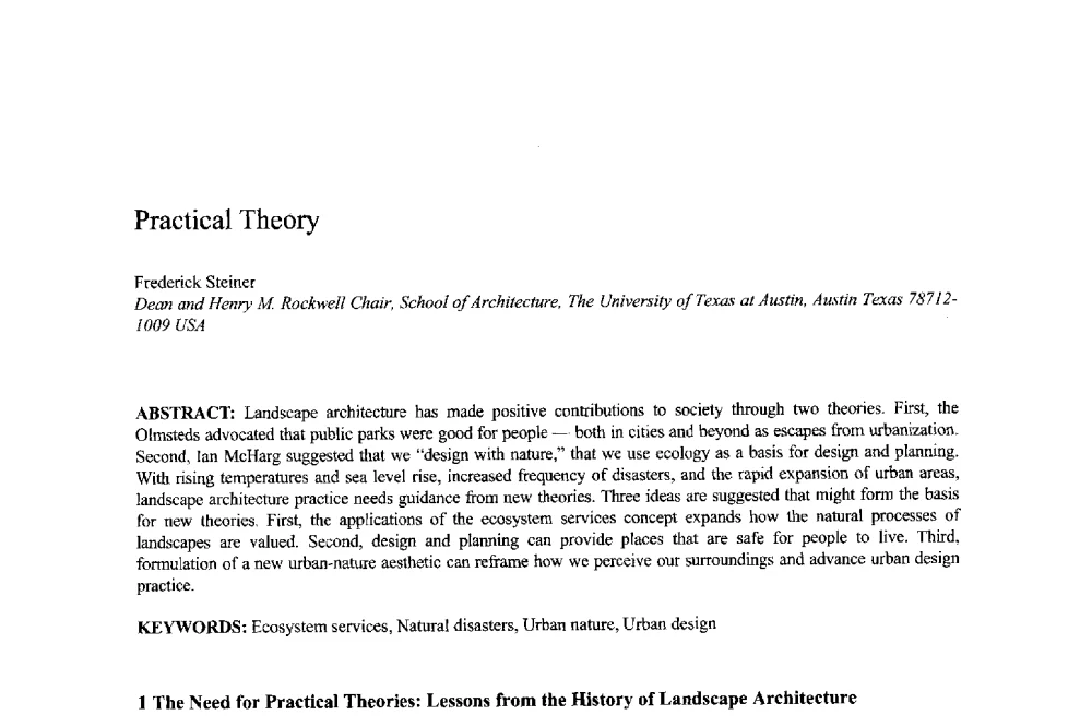 Practical Theory - 明日的风景园林学国际学术会议