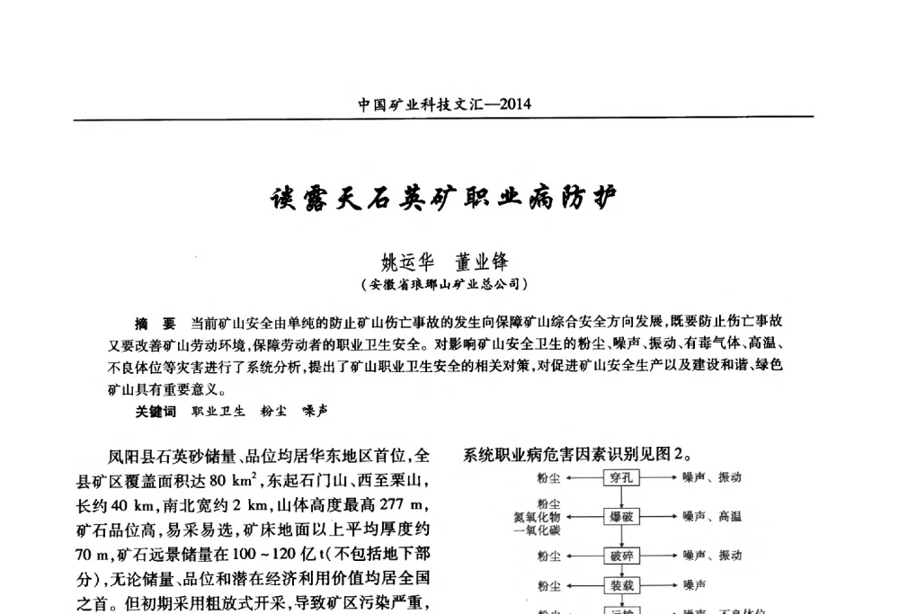 谈露天石英矿职业病防护 - 2014第五届中国矿业科技大会