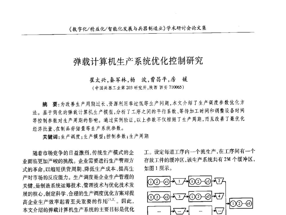 弹载计算机生产系统优化控制研究 - 2013数字化_精益化_智能化发展与兵器制造业学术研讨会