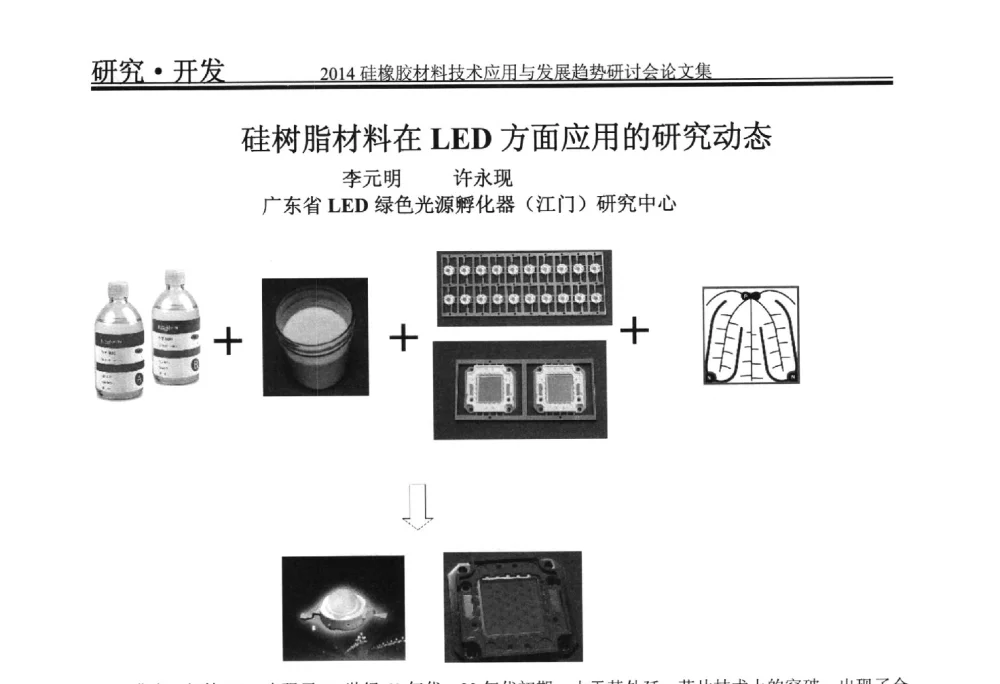 硅树脂材料在LED方面应用的研究动态 - 2014年硅橡胶材料技术应用与发展趋势研讨会